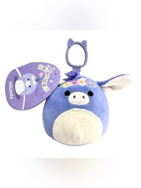 Squishmallows Milanda the Donkey Easter Clip On - NWT